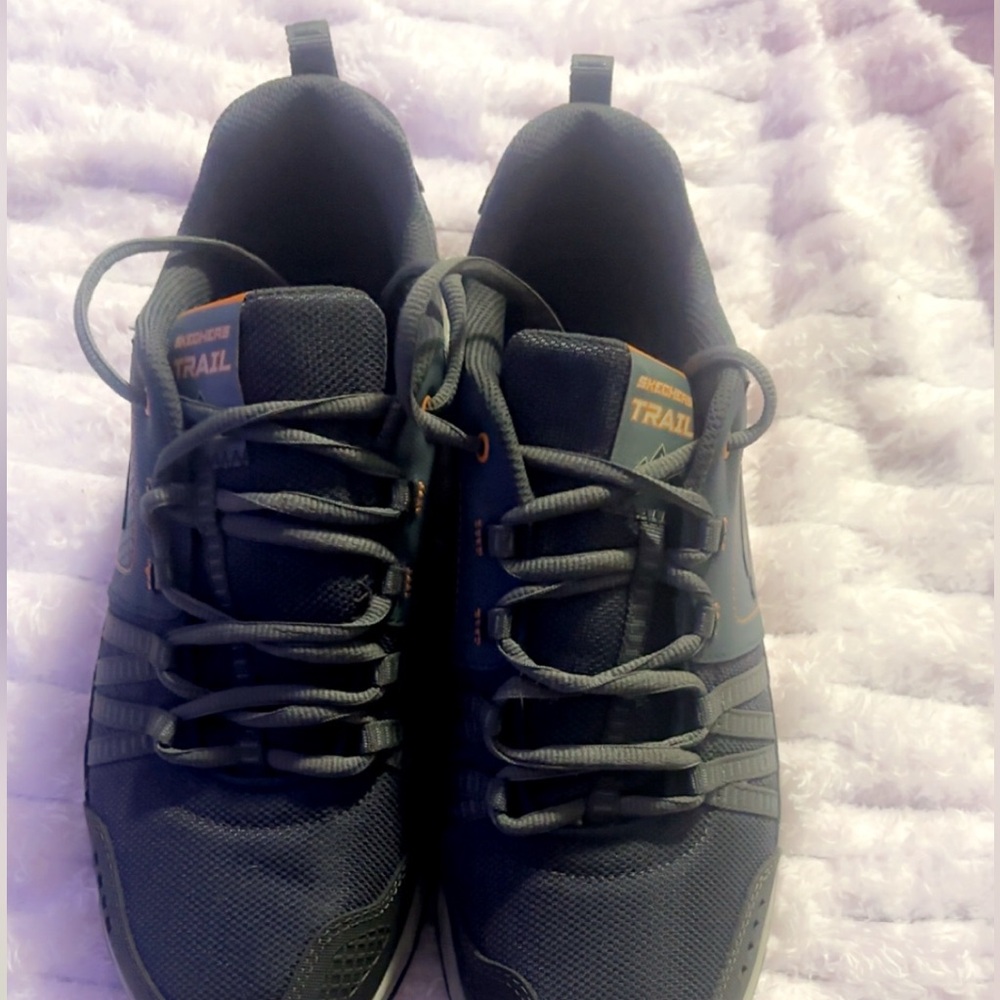 Skechers Black and Orange Athletic Shoes